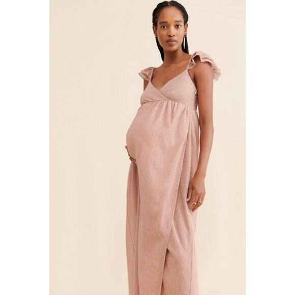 SAYLOR Imara Metallic Maxi Dress Maternity Sz Small - Picture 2 of 7